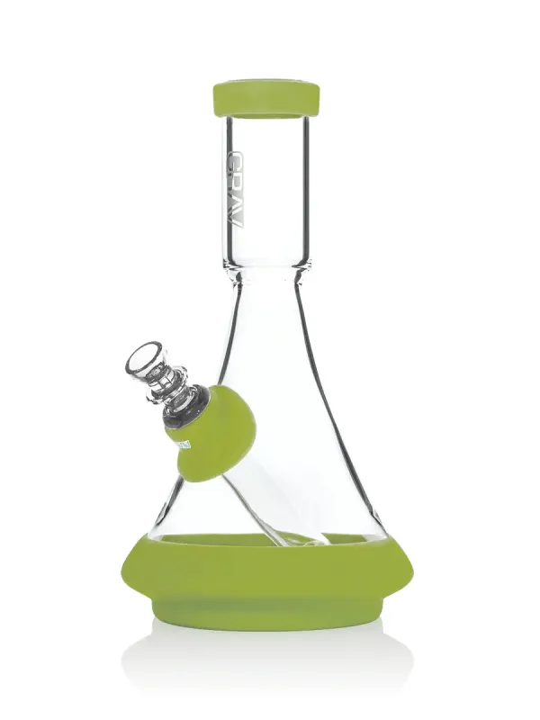 GRAV DECO BEAKER IN SILICONE CLEAR AND AVOCADO GREEN