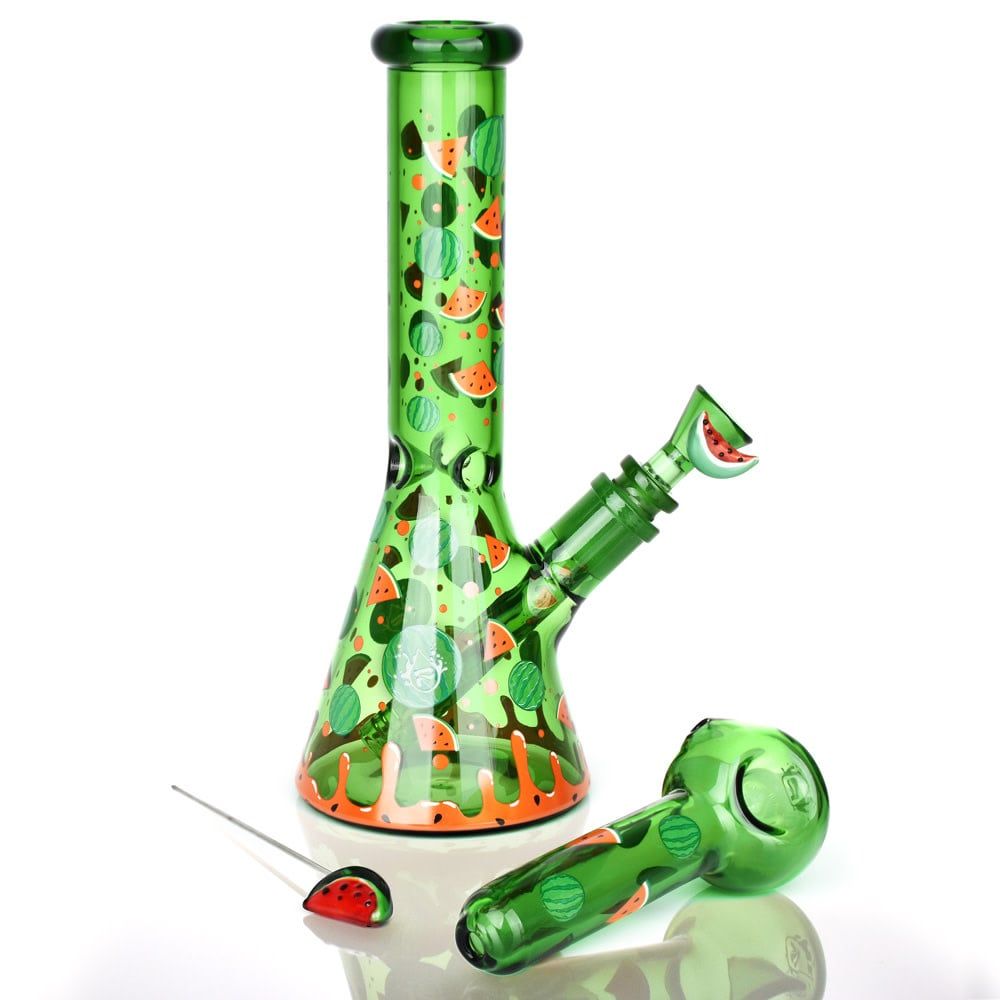 Pulsar Fruit Series Watermelon Zkittles Glow Herb Pipe Duo