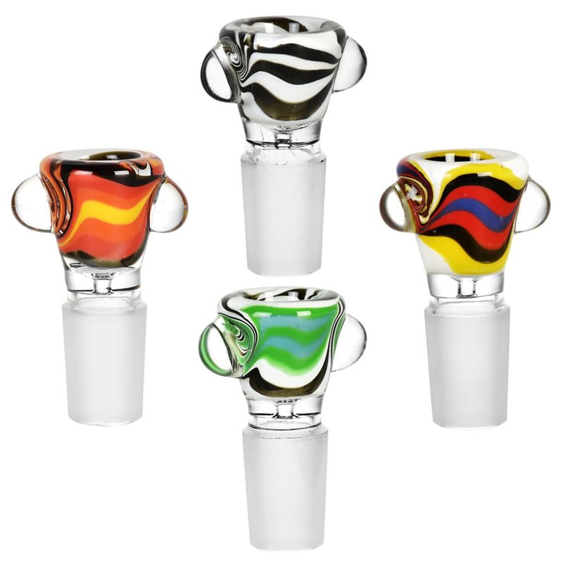Sunrise Swirl Glass Bowl w/ Marble Colors Vary