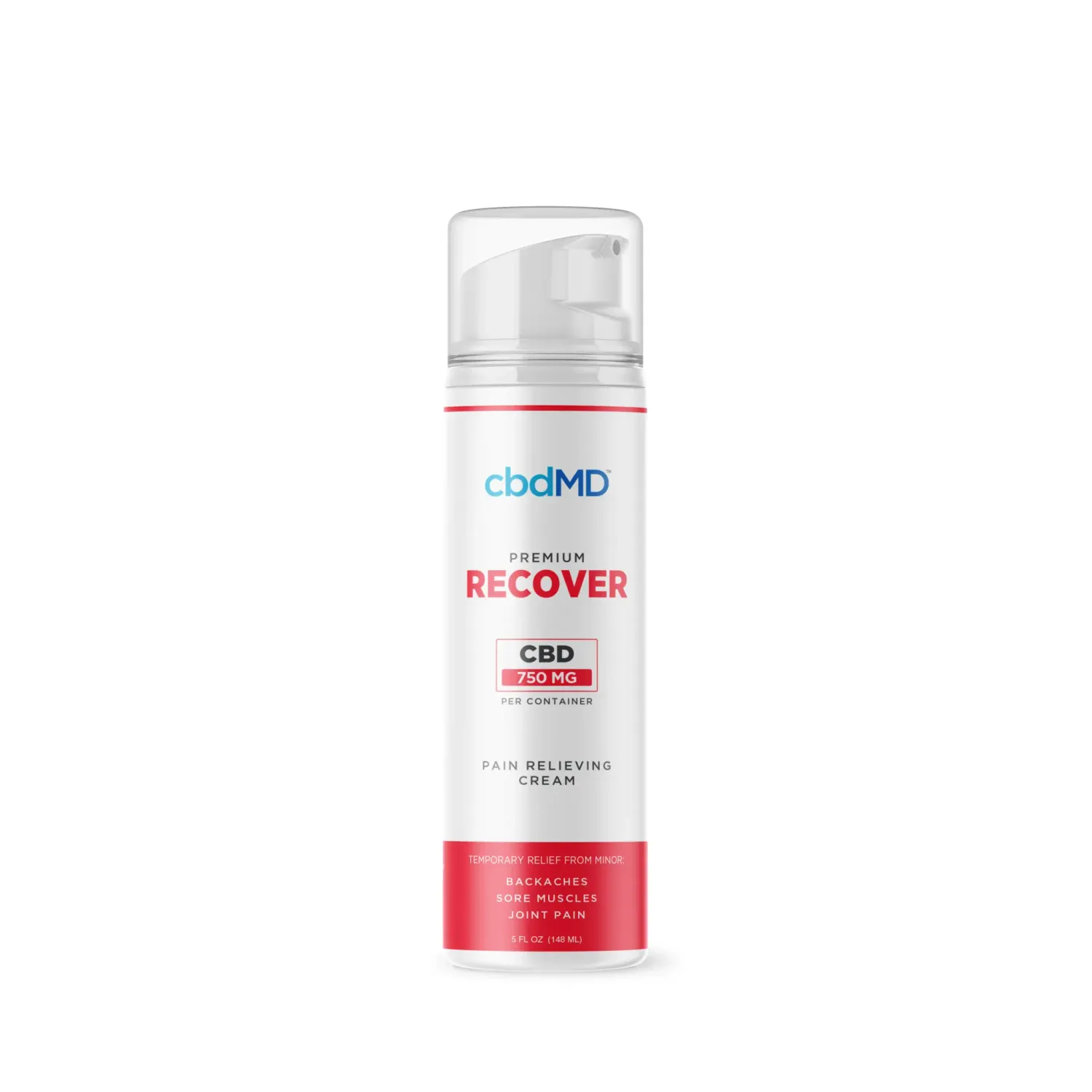CBDMD 750mg Recover Pain Relieving Cream Airless Pump