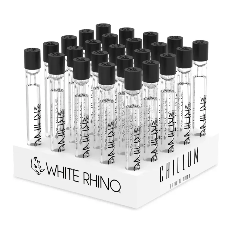 White Rhino Glass Chillum With Silicone Cap