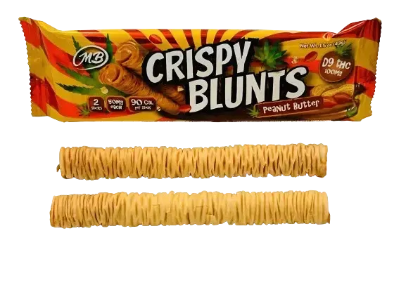Crispy Blunts D9 100mg Edibles (2pc @ 50mg) Peanut Butter