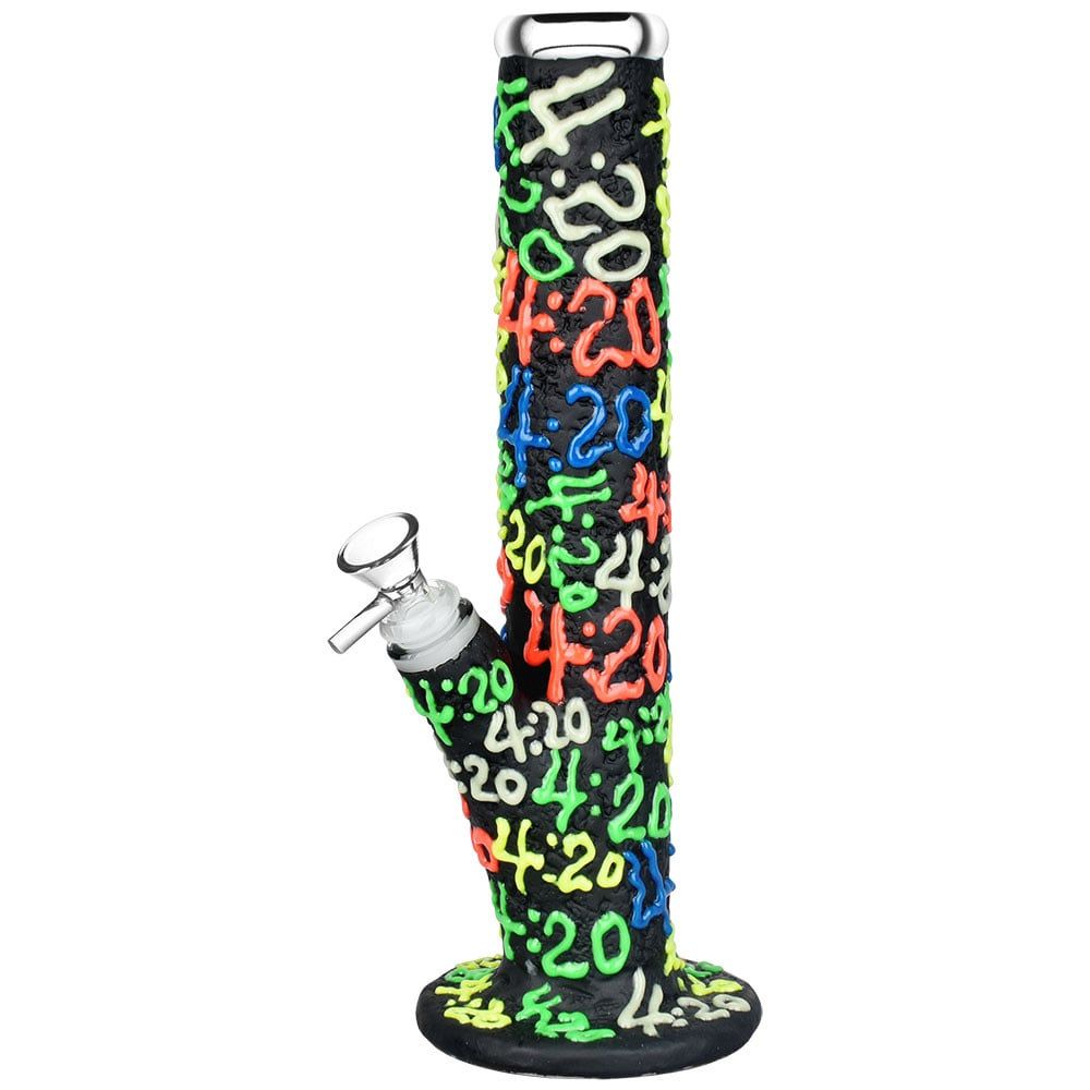 It&#39;s 420 Everywhere Glow in the Dark Straight Tube Water Pipe 11.5&quot;