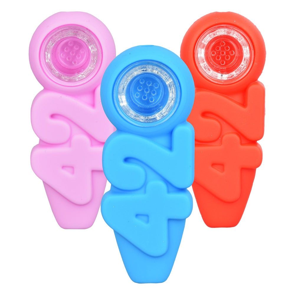 420 Silicone Hand Pipe 4&quot; Assorted Colors