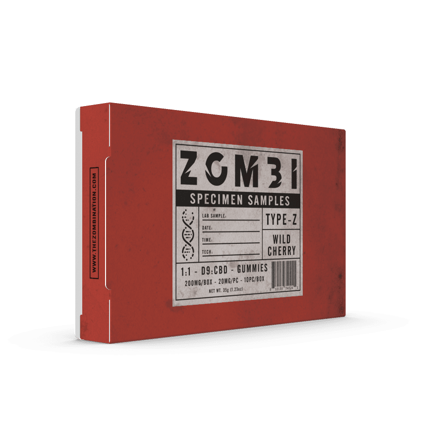 Zombi Edibles 200mg D9 Cherry 20mg Per Piece