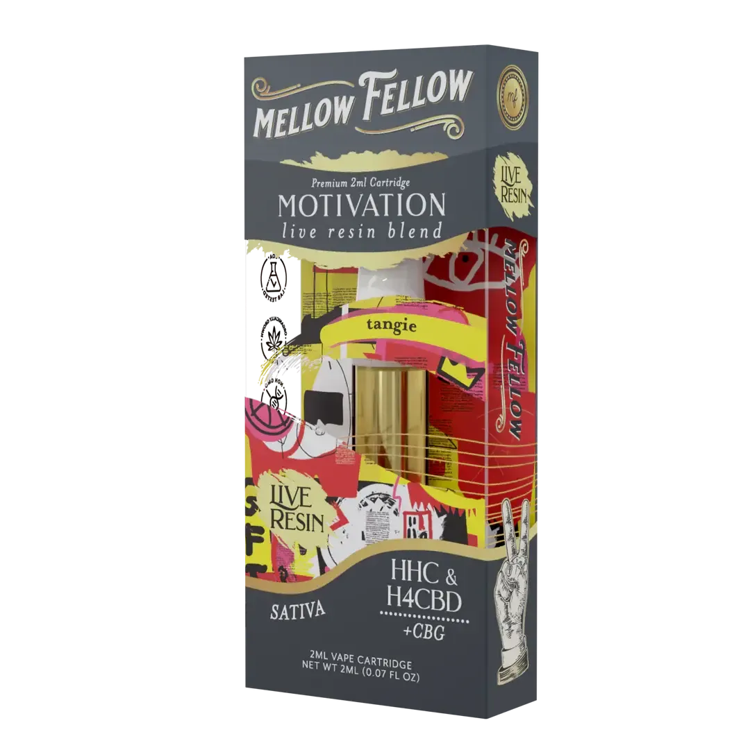 Mellow Fellow Live Resin Motivation Blend 2ml Cartridge Tangie Sativa