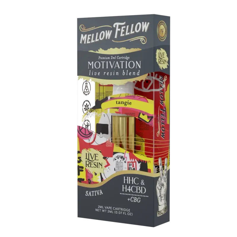 Mellow Fellow Live Resin Motivation Blend 2ml Cartridge Tangie Sativa