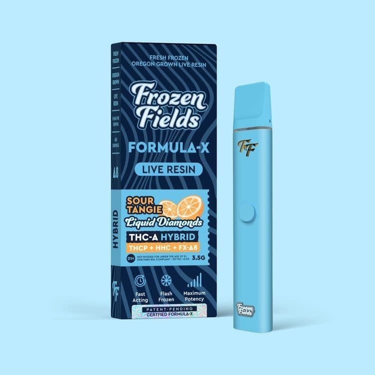 Frozen Fields – THC-A Liquid Diamonds – Disposable Vape – Live Resin – 3.5 gram Sour Tangie