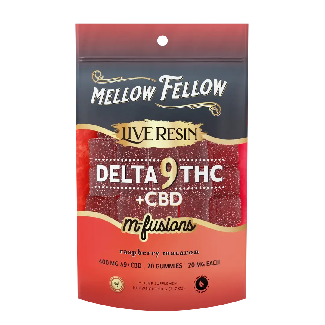 Mellow Fellow - Live Resin - M-Fusion Edibles - 400mg - Delta 9 - Raspberry Macaron