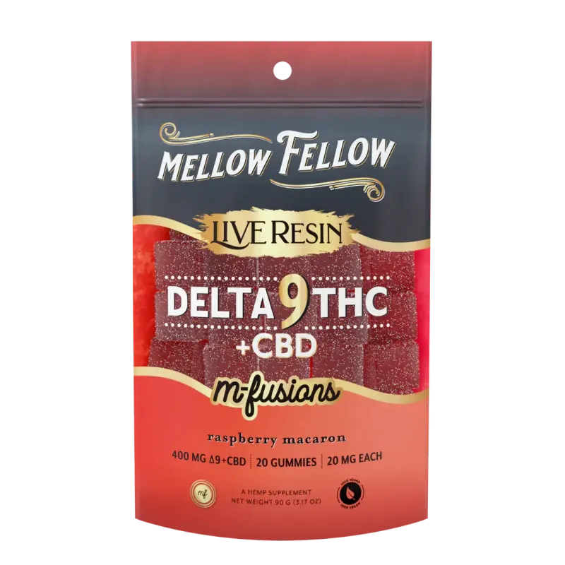 Mellow Fellow - Live Resin - M-Fusion Edibles - 400mg - Delta 9 - Raspberry Macaron