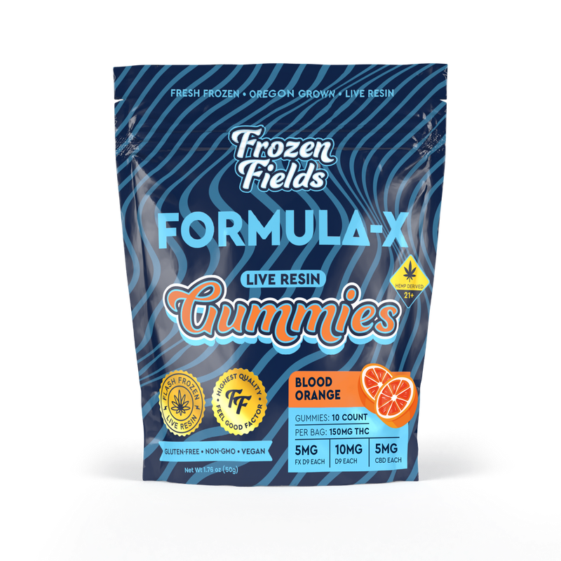 Frozen Fields - Delta 9 + Formula-X - Gummies - Live Resin - 150 MG 10 Ct Blood Orange