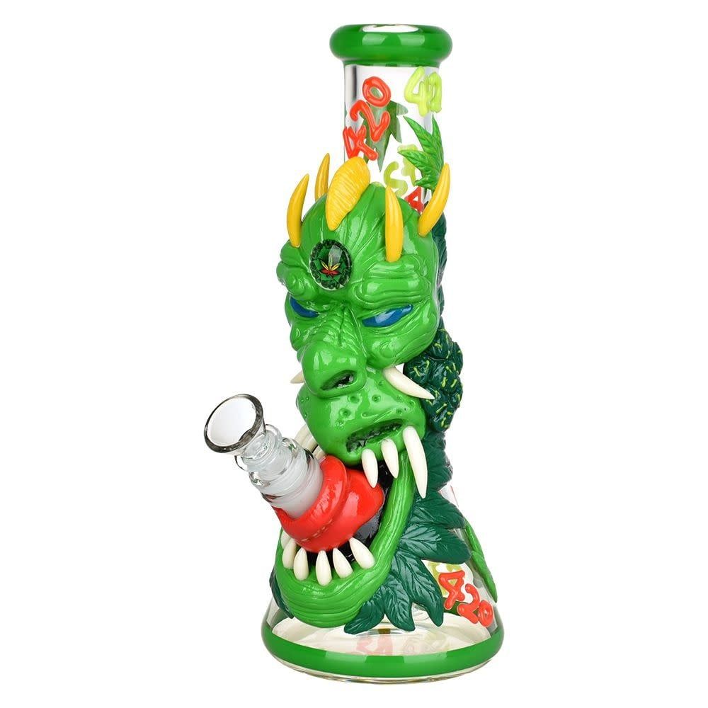 420 Dragon Glow In The Dark Beaker Water Pipe 10&quot;