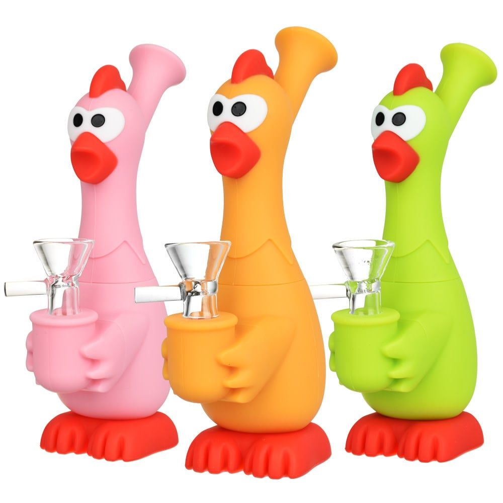 What The Cluck Silicone Water Pipe 7&quot;