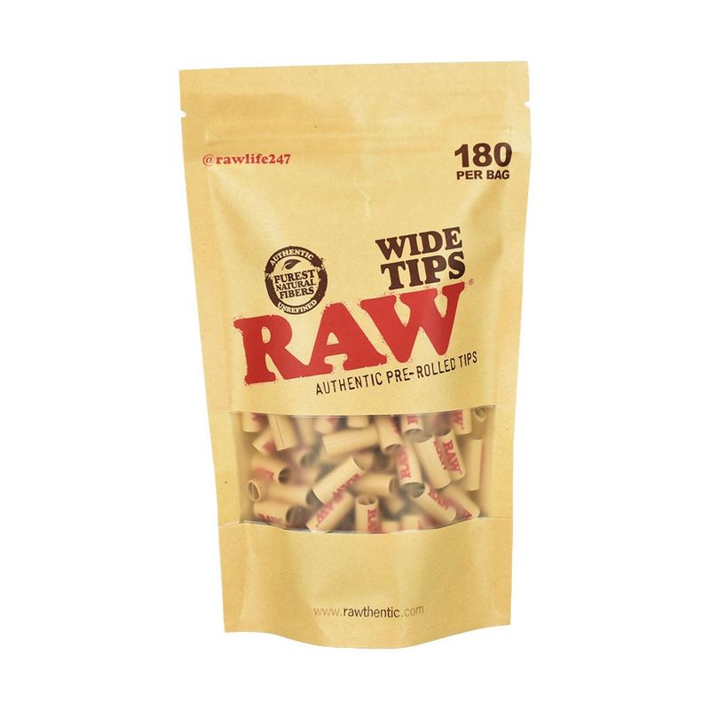 RAW Pre-Rolled Wide Tips 180pc Bag