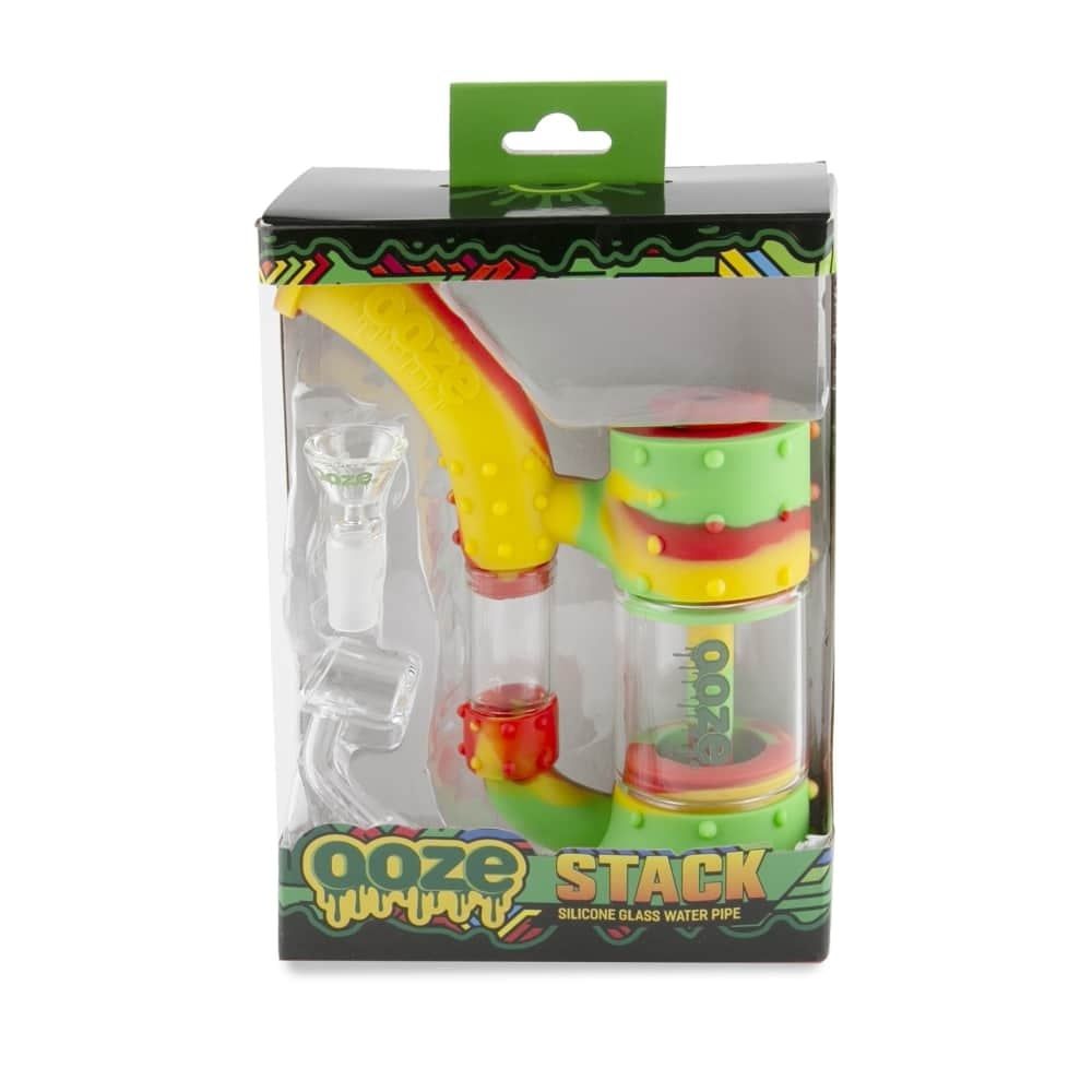 Ooze Stack Pipe Silicone Bubbler Rasta
