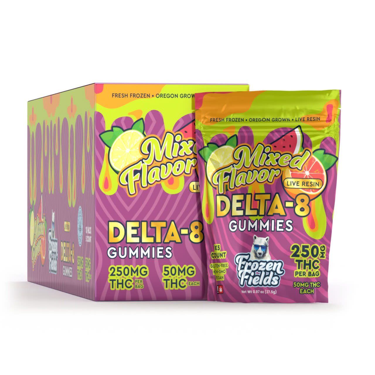 Frozen Fields - D8 - Gummies - Live Resin - 250 MG