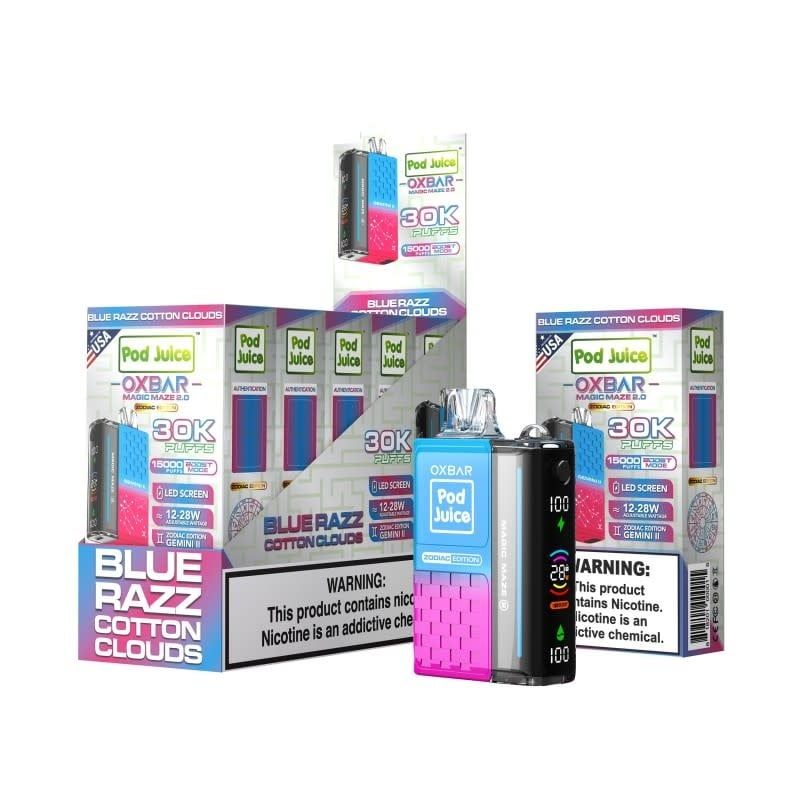 OXBAR X POD JUICE MAGIC MAZE 2 – 30000 PUFFS – VAPE DISPOSABLE Blue Razz Cotton Clouds