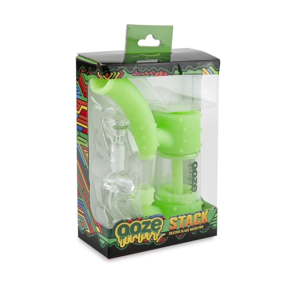 Ooze Stack Pipe Silicone Bubbler Green