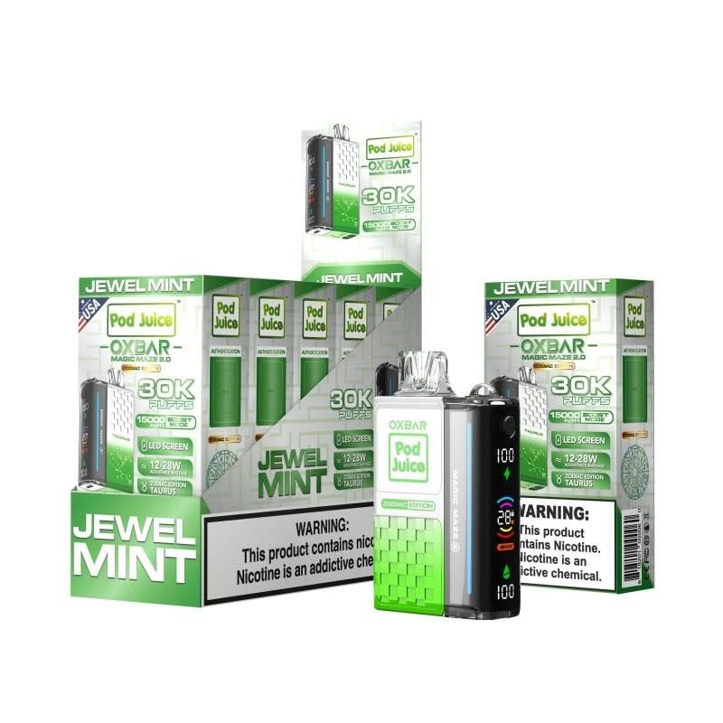 OXBAR X POD JUICE MAGIC MAZE 2 – 30000 PUFFS – VAPE DISPOSABLE Jewel Mint