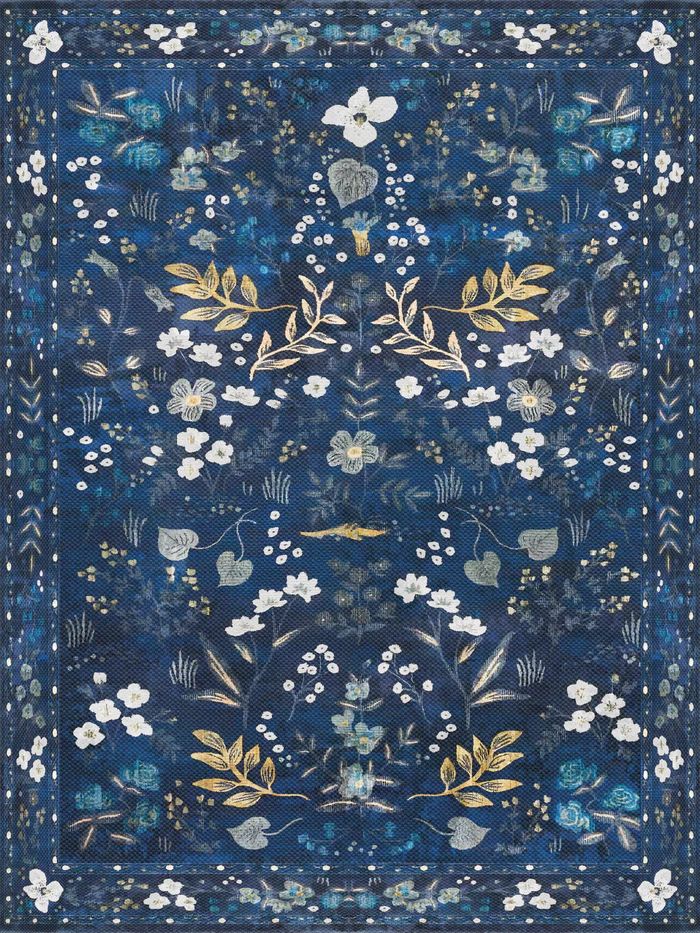Tapis espagnol Fleur de lune bleu (60X95) = 23.6&quot; x 37.4&quot; (1.9&#39; x 3.1&#39;)