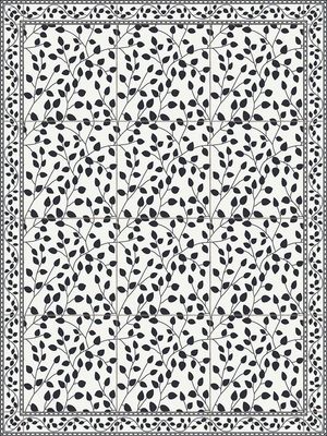 Tapis en vinyl Feuilles noires (60X80cm) = 23.6" x 31.5" (1.9' x 2.6')
