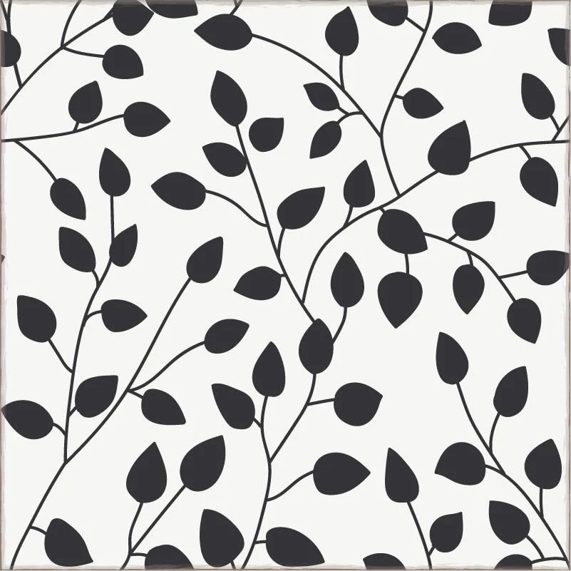Tapis en vinyl Feuilles noires (60X80cm) = 23.6&quot; x 31.5&quot; (1.9&#39; x 2.6&#39;)