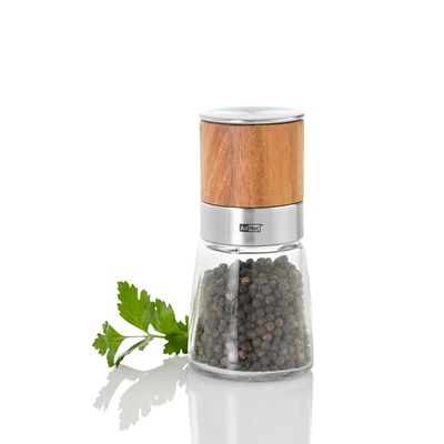 Moulin à poivre ou sel transparent en acacia