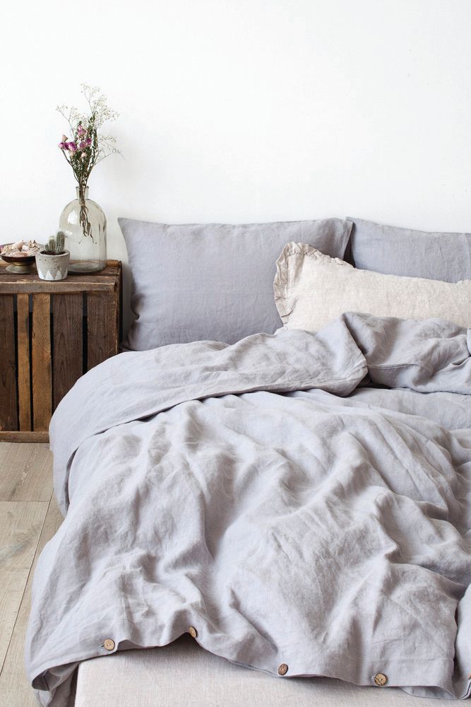 Couvre duvet KING Gris pâle