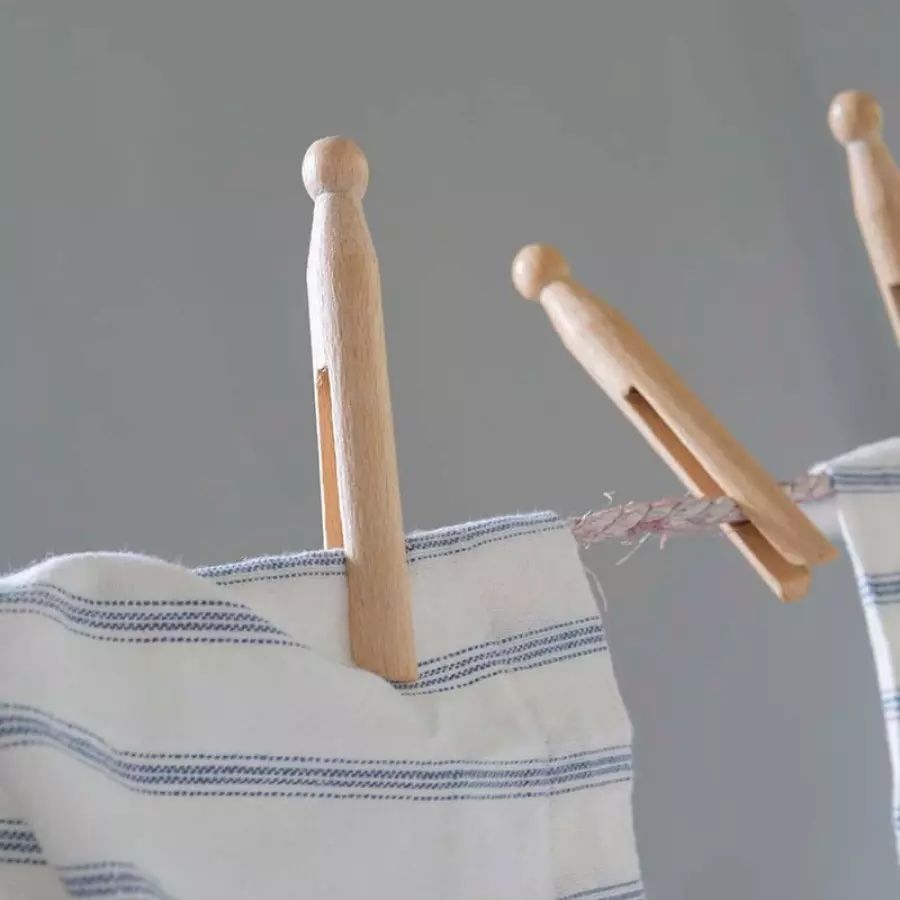 50 pinces à linge traditionnelles TEMPÊTE résistantes, anti-rouille en hêtre ciré (All)