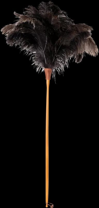 Plumeau en plumes d&#39;autruche avec gaine de cuir, manche luxueux, large sommet de 110cm