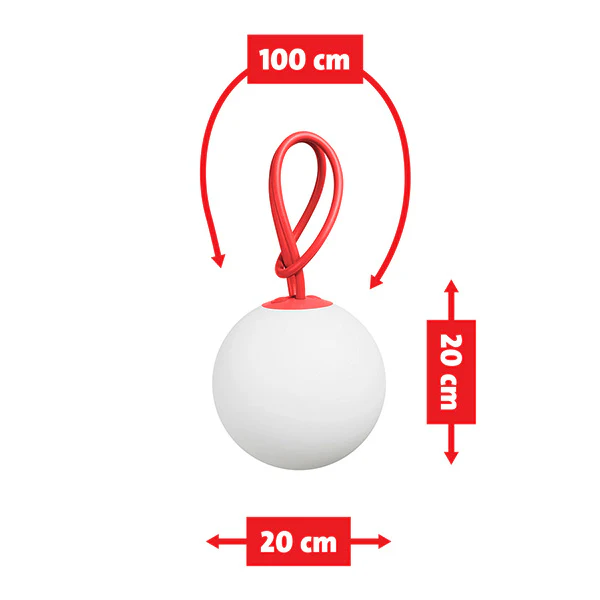 Bolleke ROUGE à 3 intensités avec  cable pour recharge