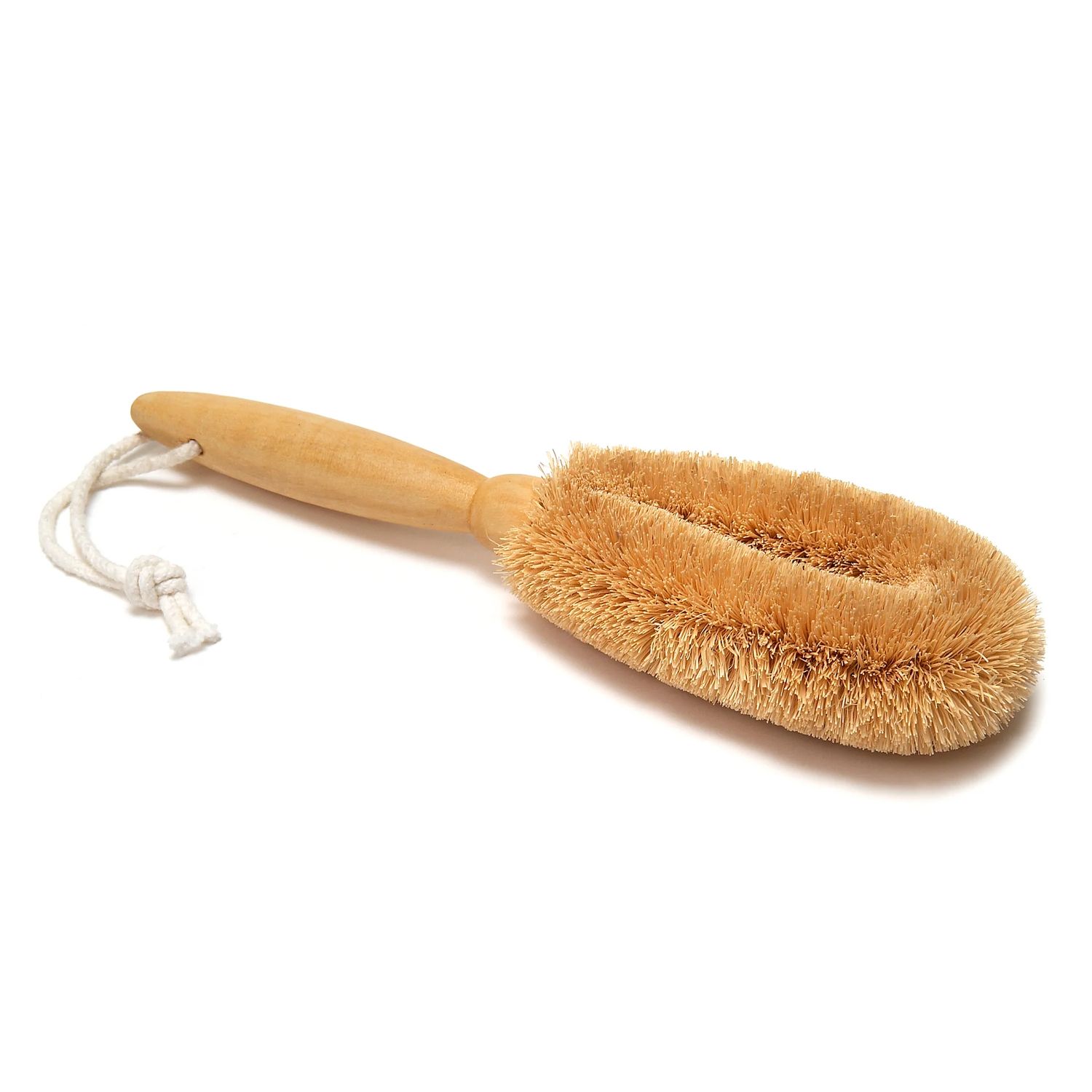 Brosse à pieds faite main en noix de coco grossier avec manche ergonomique