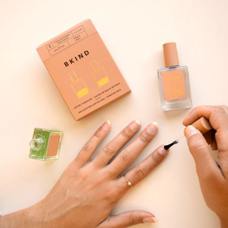 Coffret manicure - Couches de base et de finition végane, base de plantes, non-toxiques 21-FREE