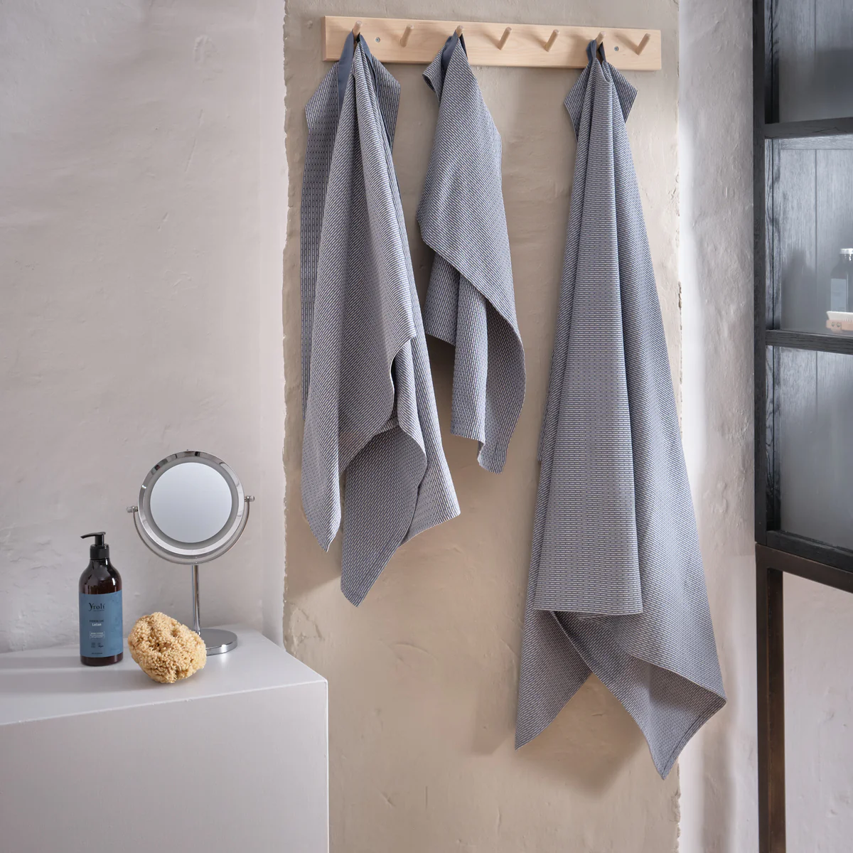 Serviette SPA en bleu pierre UNISEXE en coton bio