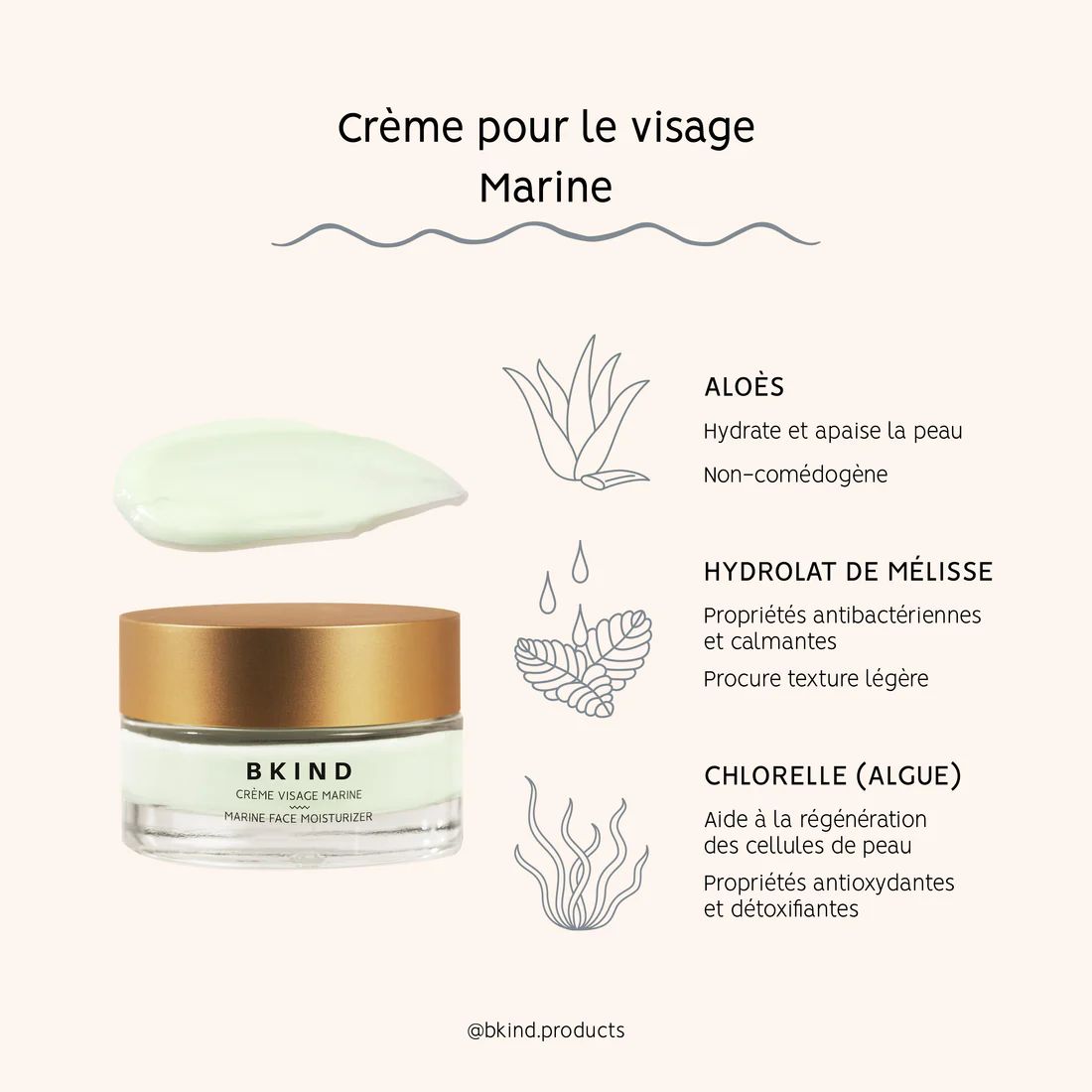 Crème naturelle MARINE ALGUE peaux grasses, mixtes ou sujettes aux imperfections (Qc)