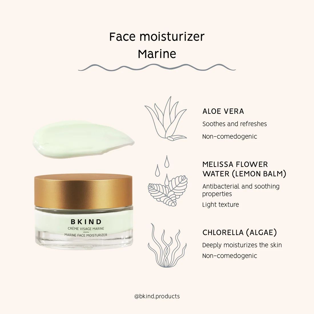 Crème naturelle MARINE ALGUE peaux grasses, mixtes ou sujettes aux imperfections (Qc)