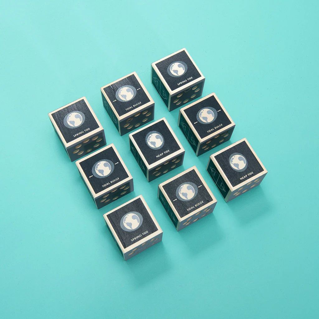 LES PHASES DE LA LUNE - cubes  ornés fait à la main du tilleul durable