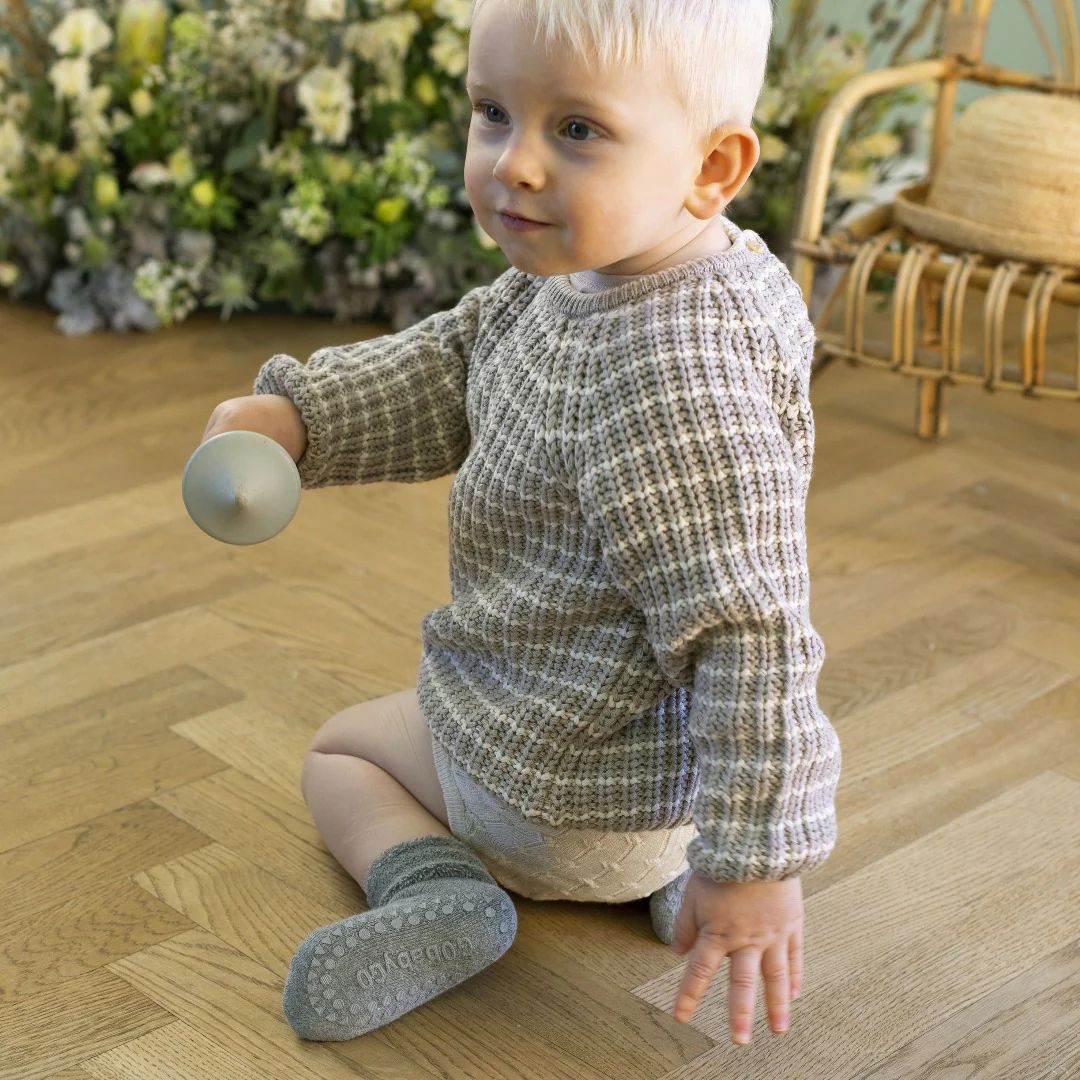 Bas anti-glisse en coton BIO pour bébé