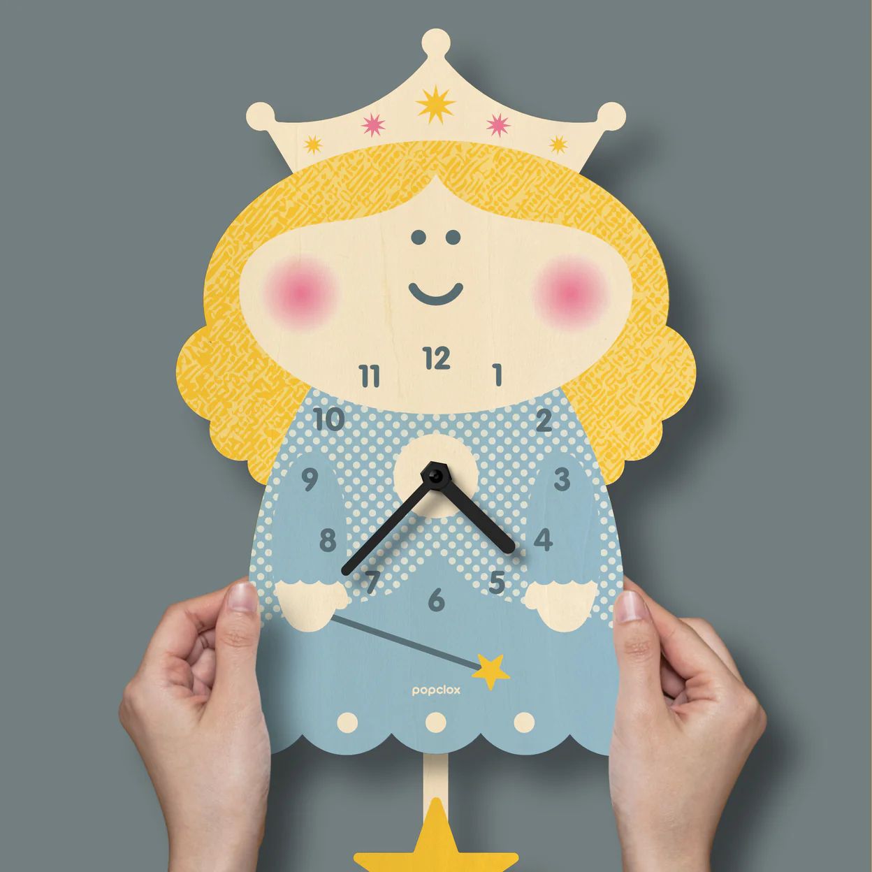 Horloge 3D à pendule quartz fait main bouleau - PRINCESSE