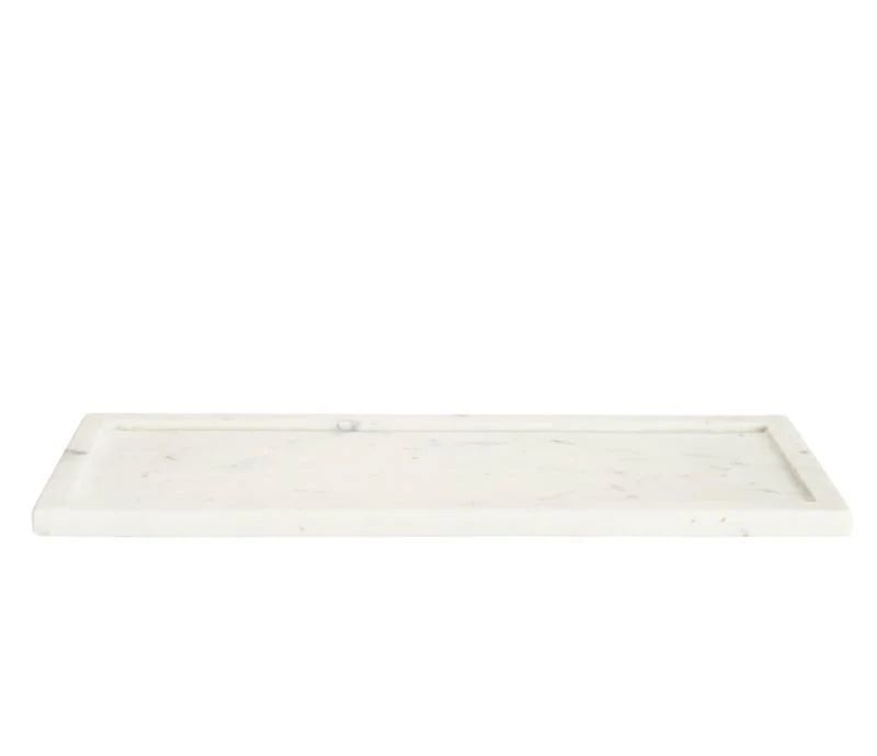 Grand plateau de présentation en marbre blanc