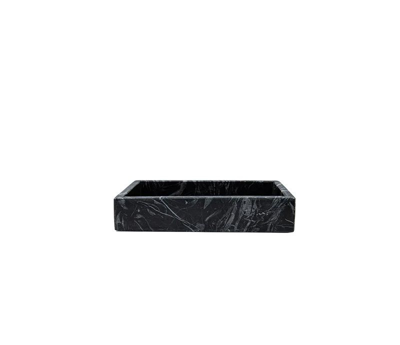 Plateau de bijoux &amp; fragrances en marbre noir