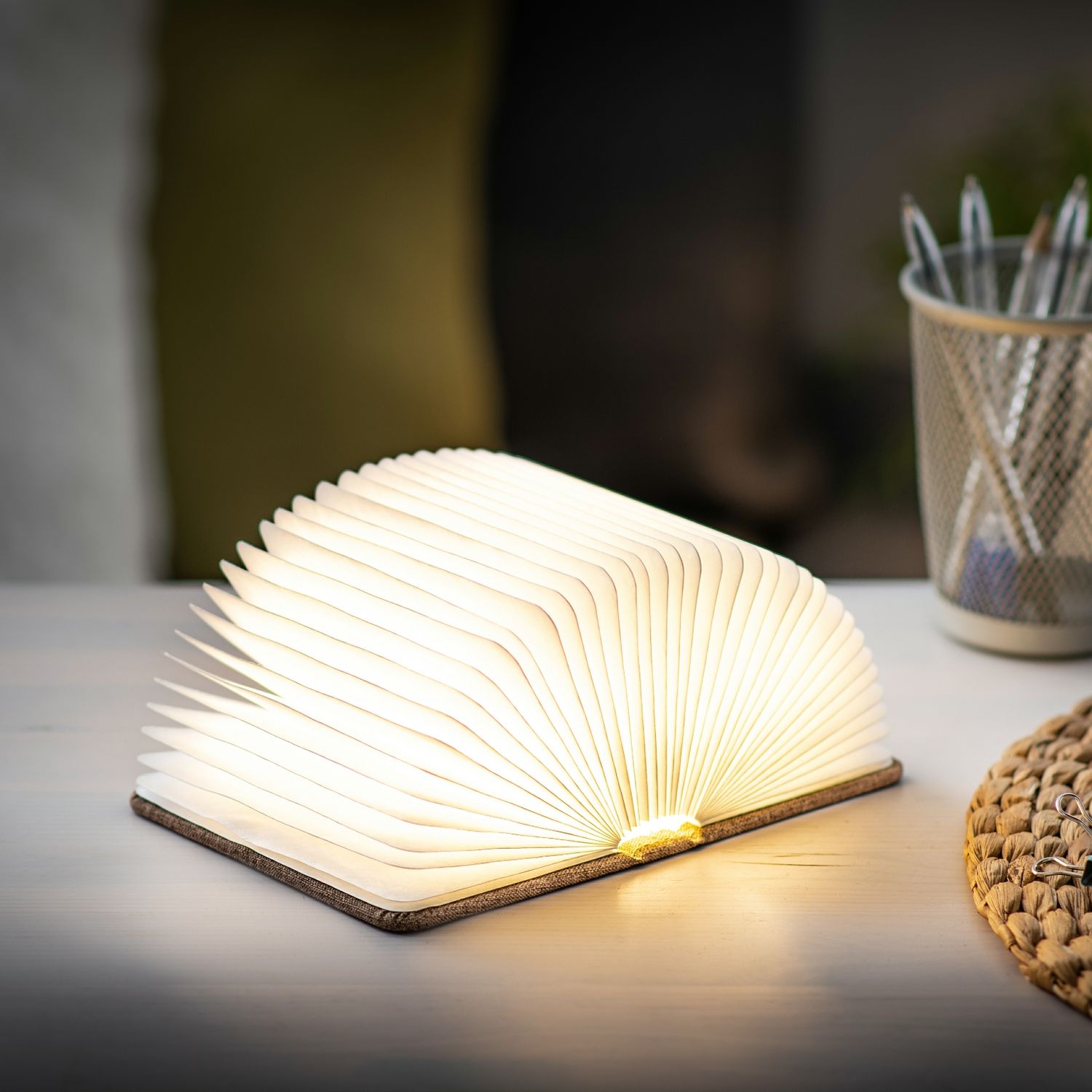 Lampe livre en lin - petite
