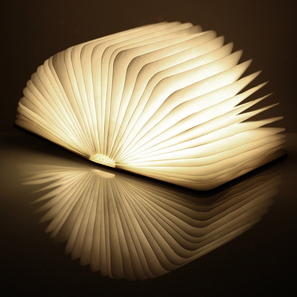 Lampe livre en bois - grande