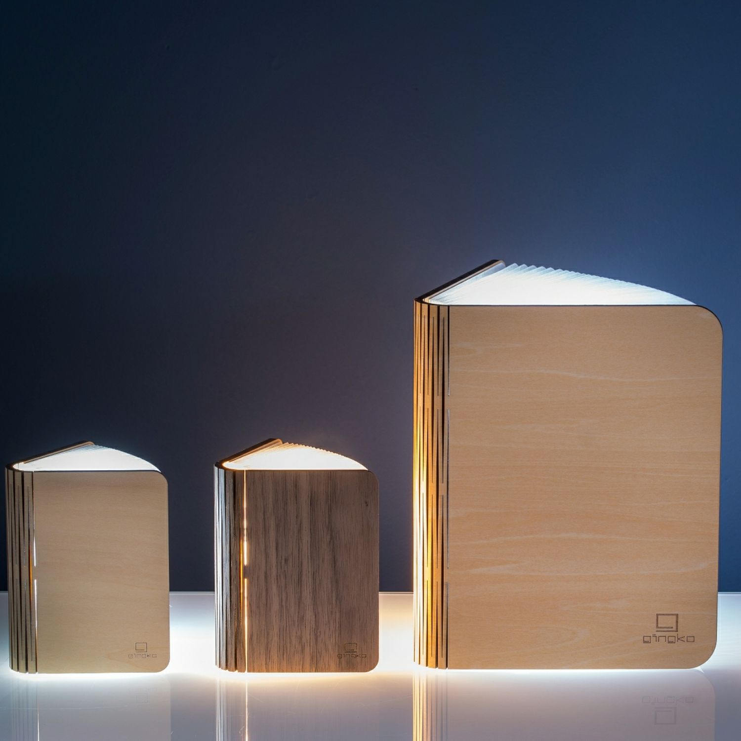Lampe livre en bois - petite