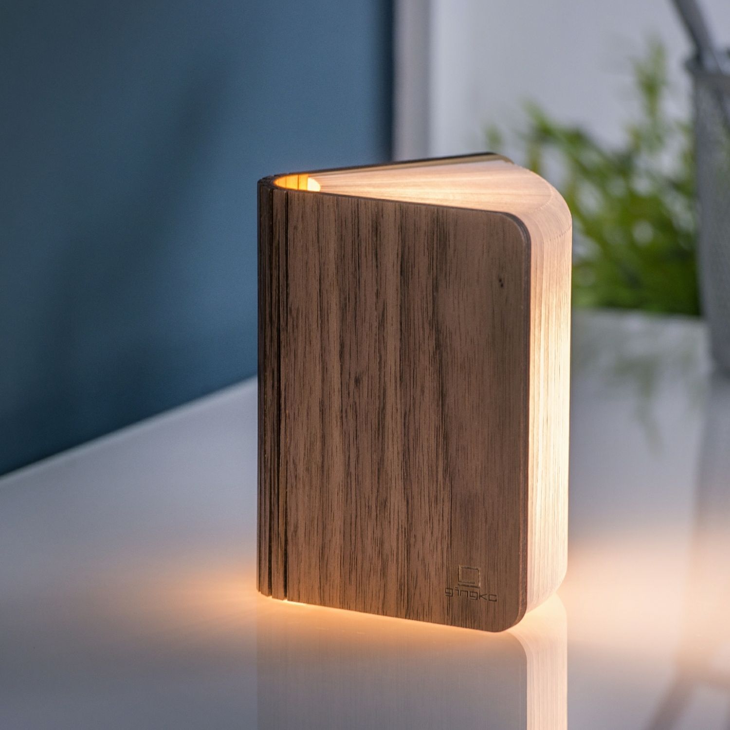 Lampe livre en bois - petite