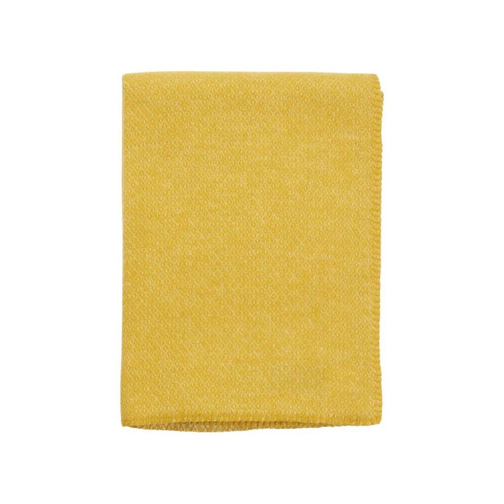Couverture 60% laine merino 40% laine d&#39;agneau traceable PEAK JAUNE 130 x 180 cm