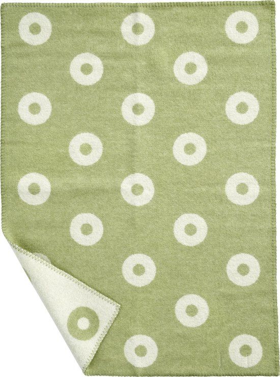 Couverture enfant en laine premium ANNEAUX VERTS 90 x 65 cm