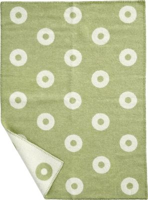 Couverture enfant en laine premium ANNEAUX VERTS 90 x 65 cm