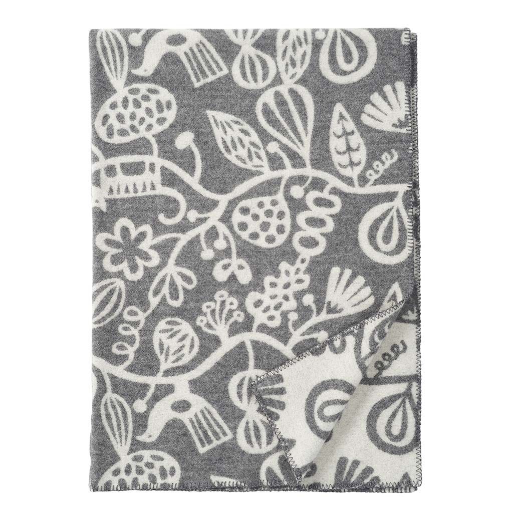 Couverture 100% laine d&#39;agneau traceable JARDIN BOTANIQUE 130x180cm