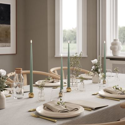 Delux Taper Candle 15'' (38cm) Salvie Green